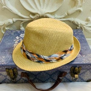 Bermuda Styles Straw Plaid Headband Fedora